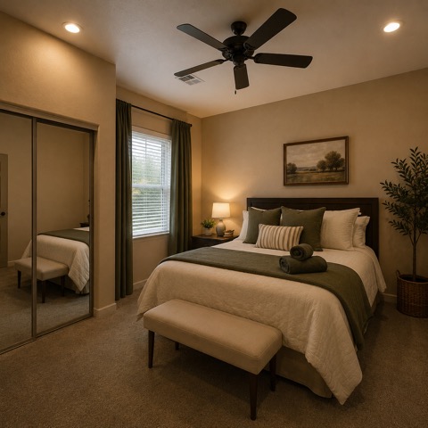Second-floor Jack and Jill bedroom 2 — The Albatross golf mansion Mesquite NV
