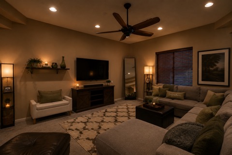 Second-Floor Living Room — Two Crews, Two Hangouts — The Albatross 11-bedroom golf mansion near Wolf Creek, Mesquite NV