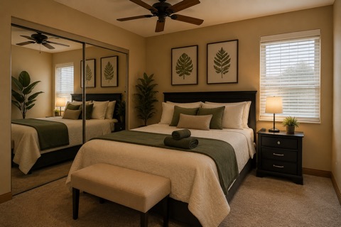 Second-floor Jack and Jill bedroom — The Albatross golf mansion Mesquite NV